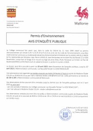 Avis d'enquête publique